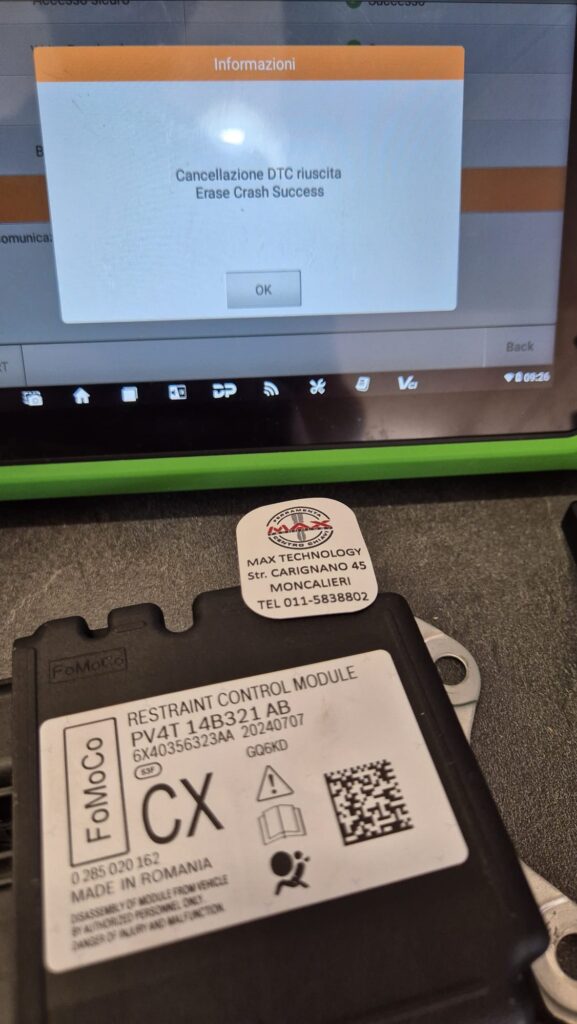 Reset crash centralina airbag PV4T14B321AB Ford Puma